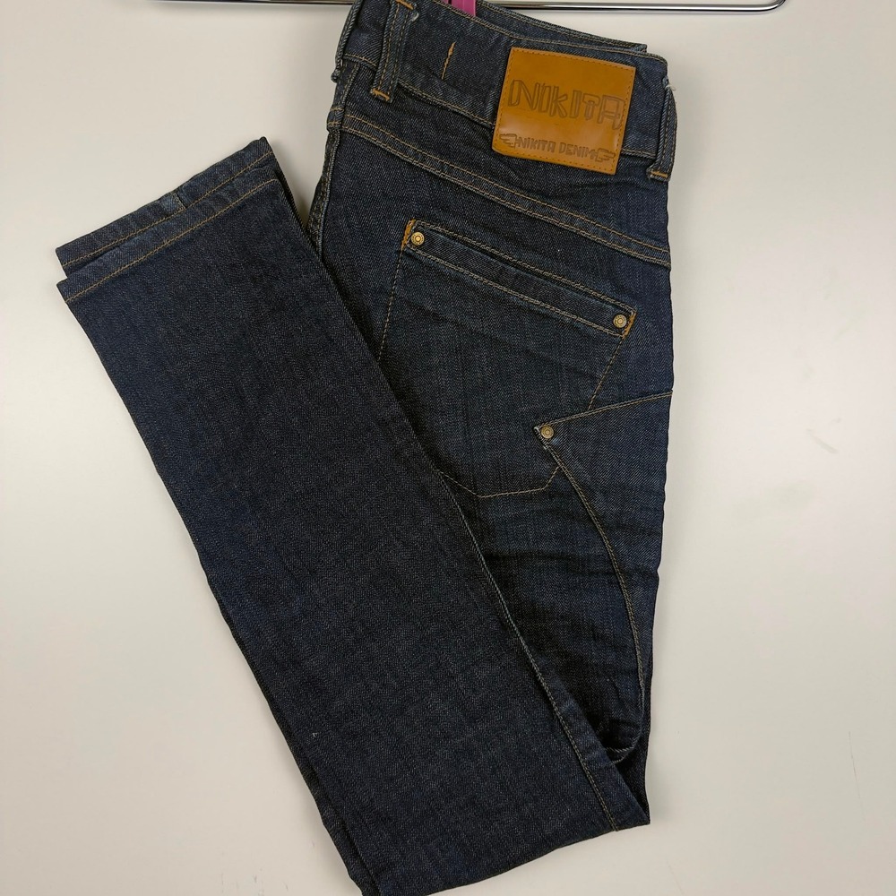 Nikita Denim Jeans Women's 29x29 Dark Wash Straight Leg Stretch Skater Y2K